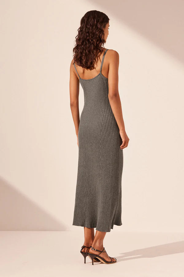 Shona Joy Harlem Slip Midi Dress Ash