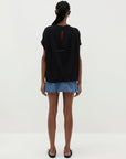 Bassike Slouch Circle Tank Black