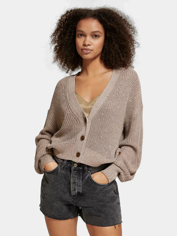 Scotch and Soda Seastone Relaxed Fit Boxy Cardigan