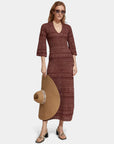 Scotch and Soda Terracotta Pointelle Knitted Dress