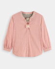 Scotch and Soda Top with Beaded Collar Coral