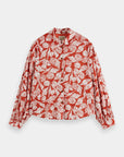 Scotch and Soda Shell Batik Printed Balloon Sleeve Shirt