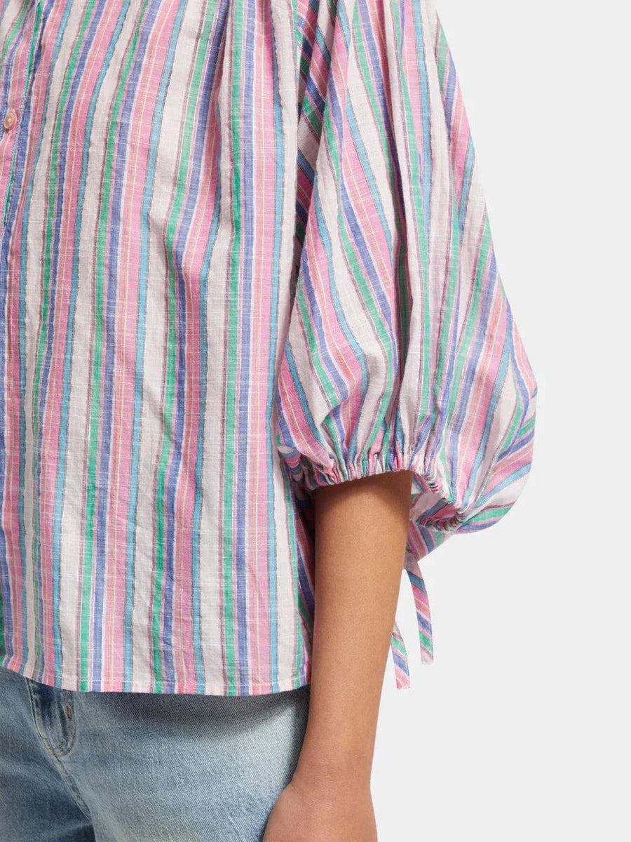 Scotch and Soda Beach Stiped Balloon Sleeve Shirt