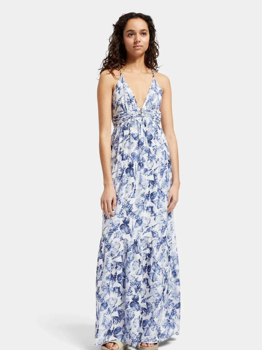 Scotch and Soda Shell Batik Waisted Maxi Dress