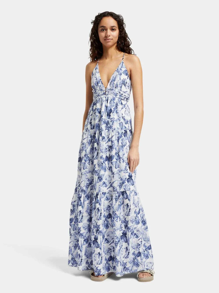 Scotch and Soda Shell Batik Waisted Maxi Dress