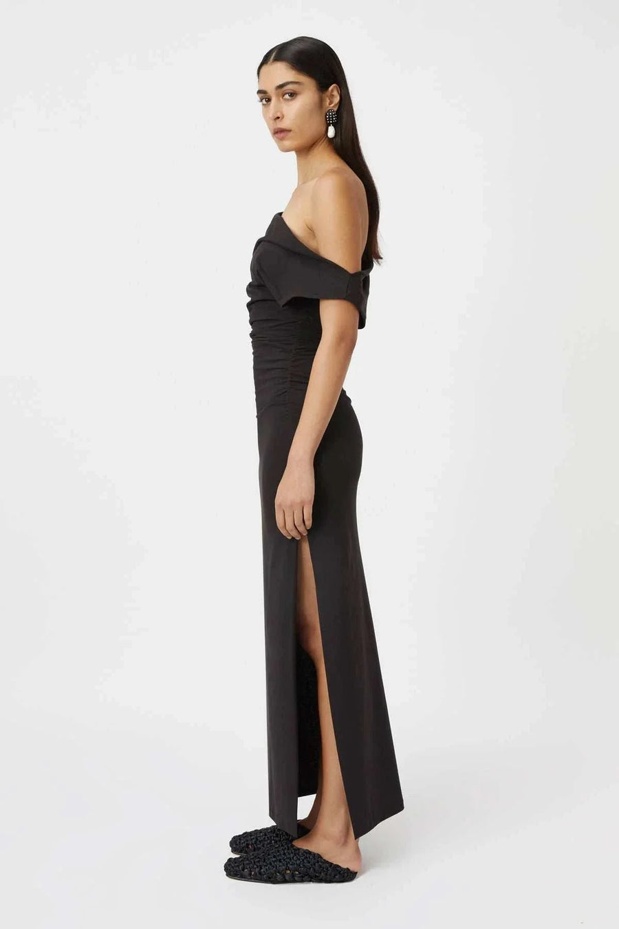 Camilla and Marc Mara Asymmetric Midi Dress Black