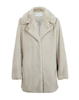 Ena Pelly Minimalist Faux Fur Jacket Bone