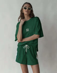 Araminta James Monogram Classic Tee Deep Green