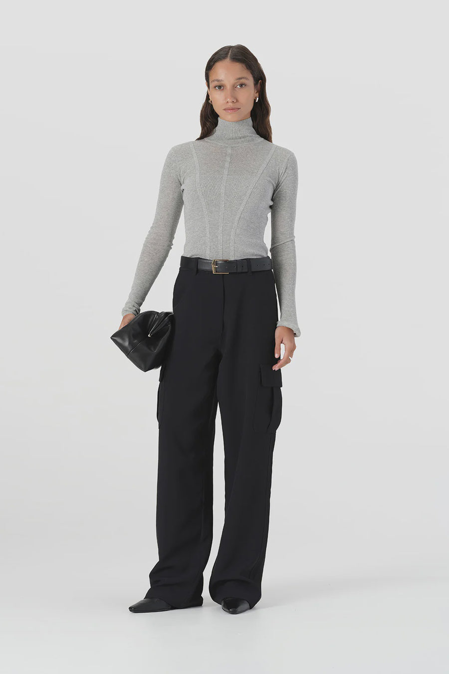 Elka Collective Odette Knit Top Grey Marle