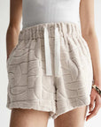 Elka Collective Monogram Towelling Short Ecru