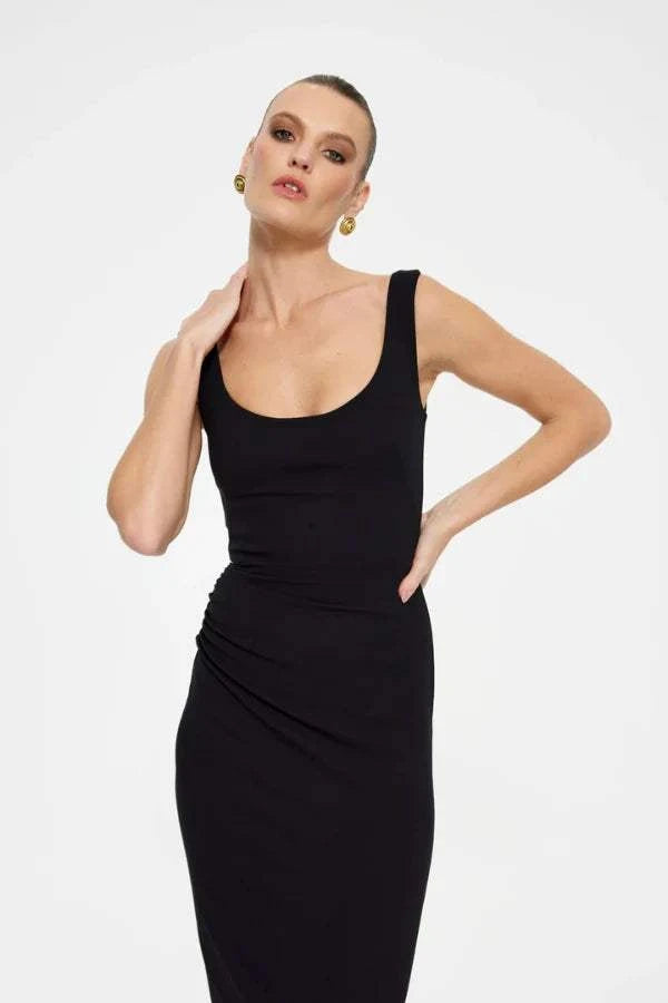 Effie Kats Gabel Midi Dress Black