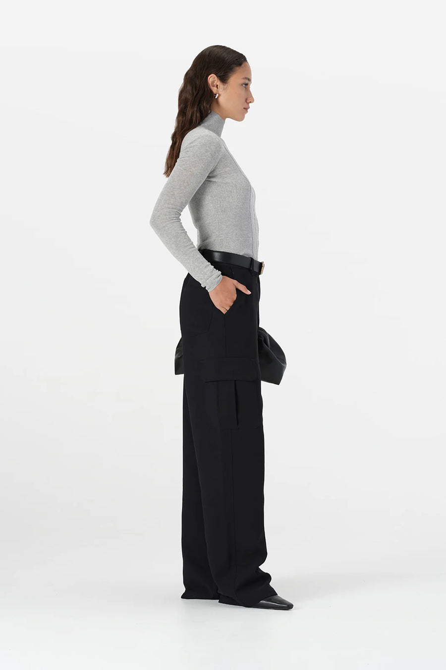 Elka Collective Odette Knit Top Grey Marle