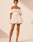 Shona Joy Maiori Bubble Mini Dress Ivory