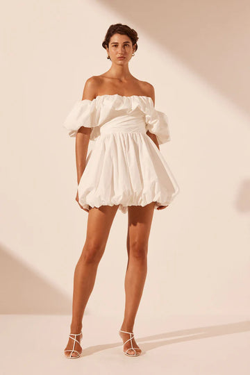 Shona Joy Maiori Bubble Mini Dress Ivory