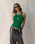 Araminta James Monogram Tank Deep Green