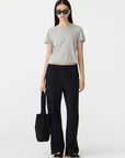 Bassike Twill Pinstitch Detail Pant Black