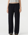 Bassike Twill Pinstitch Detail Pant Black