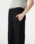 Bassike Twill Pinstitch Detail Pant Black