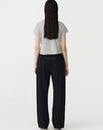 Bassike Twill Pinstitch Detail Pant Black