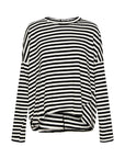 Bassike Stripe Circle Long Sleeve TShirt Undyed Black