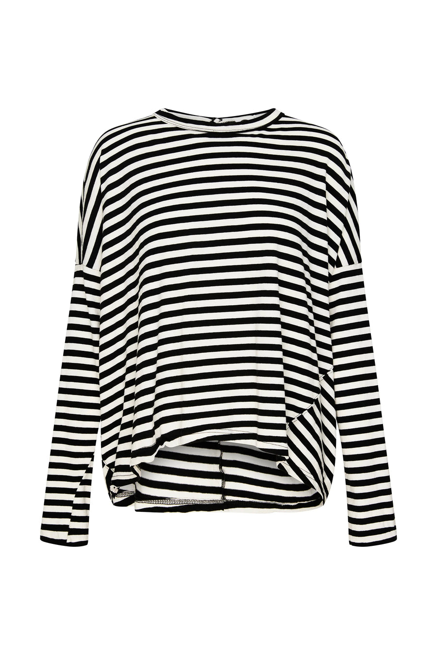 Bassike Stripe Circle Long Sleeve TShirt Undyed Black