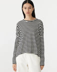 Bassike Stripe Circle Long Sleeve TShirt Undyed Black