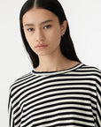 Bassike Stripe Circle Long Sleeve TShirt Undyed Black