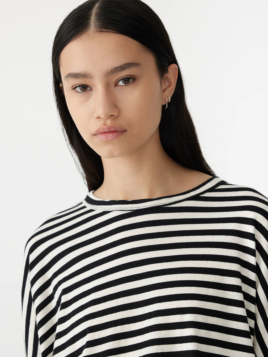 Bassike Stripe Circle Long Sleeve TShirt Undyed Black