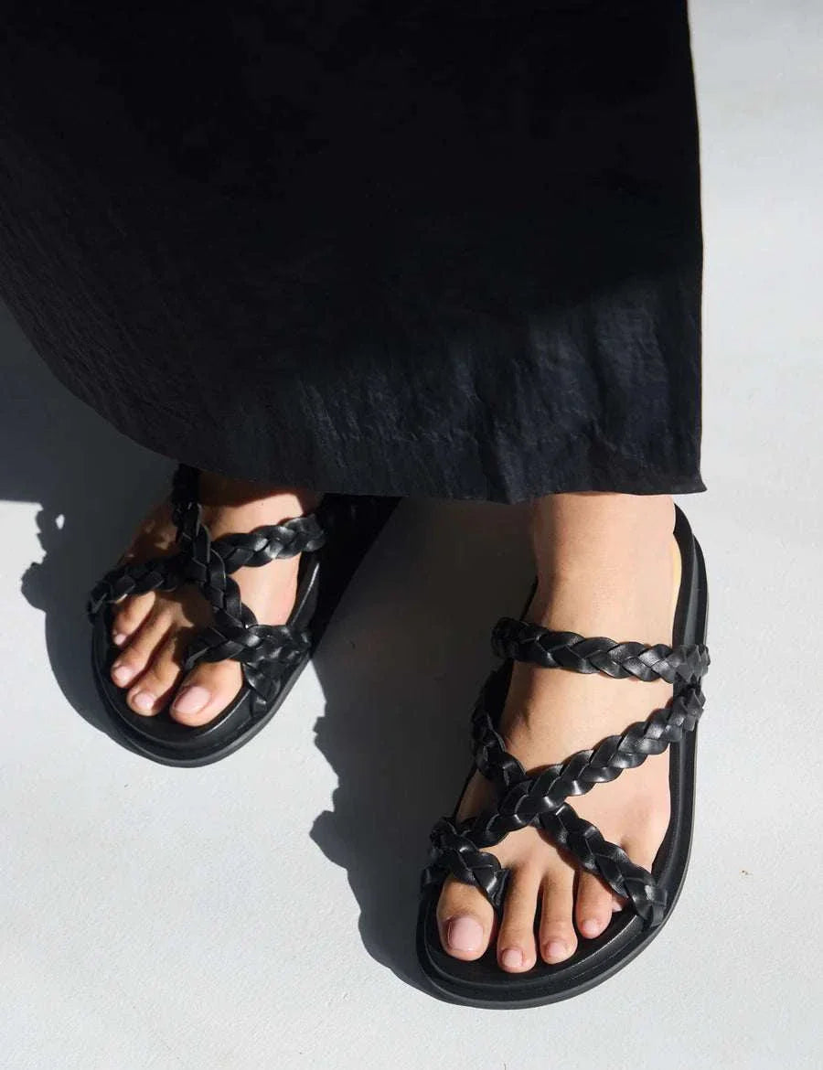 La Tribe Braided Sandal Black