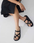 La Tribe Braided Sandal Black