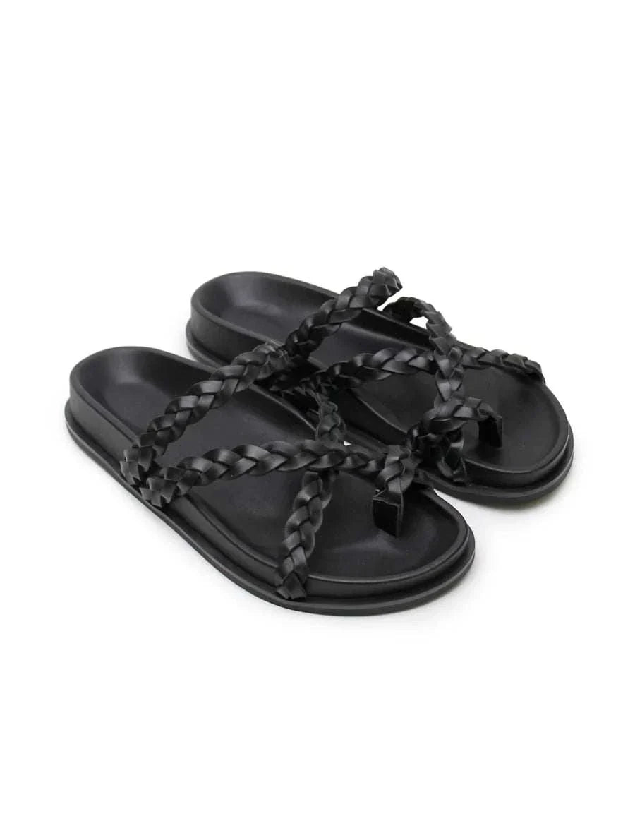 La Tribe Braided Sandal Black