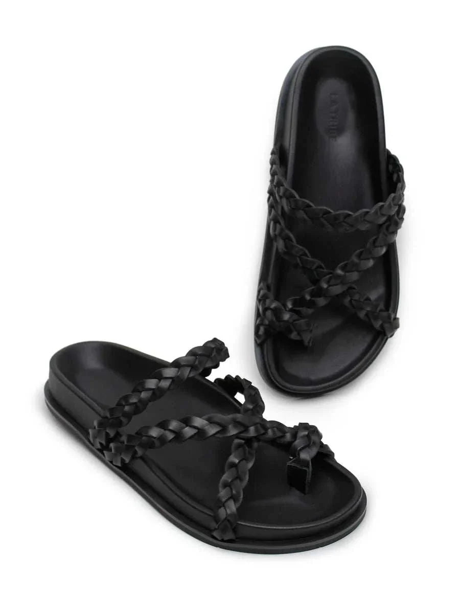 La Tribe Braided Sandal Black