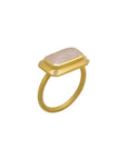 Murkani Rose Quartz Ring with White Topaz Gold