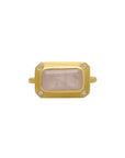 Murkani Rose Quartz Ring with White Topaz Gold