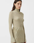 Camilla and Marc Aretz Turtleneck Knit Top Champagne