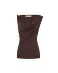 Camilla and Marc Mara Jersey Cowl Top Chestnut Brown