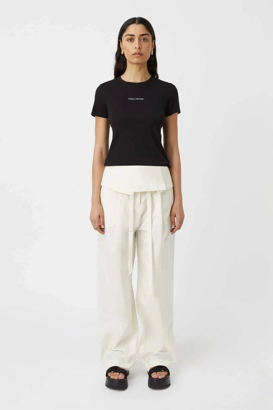 Camilla and Marc Beck Jersey Cotton Tee Black