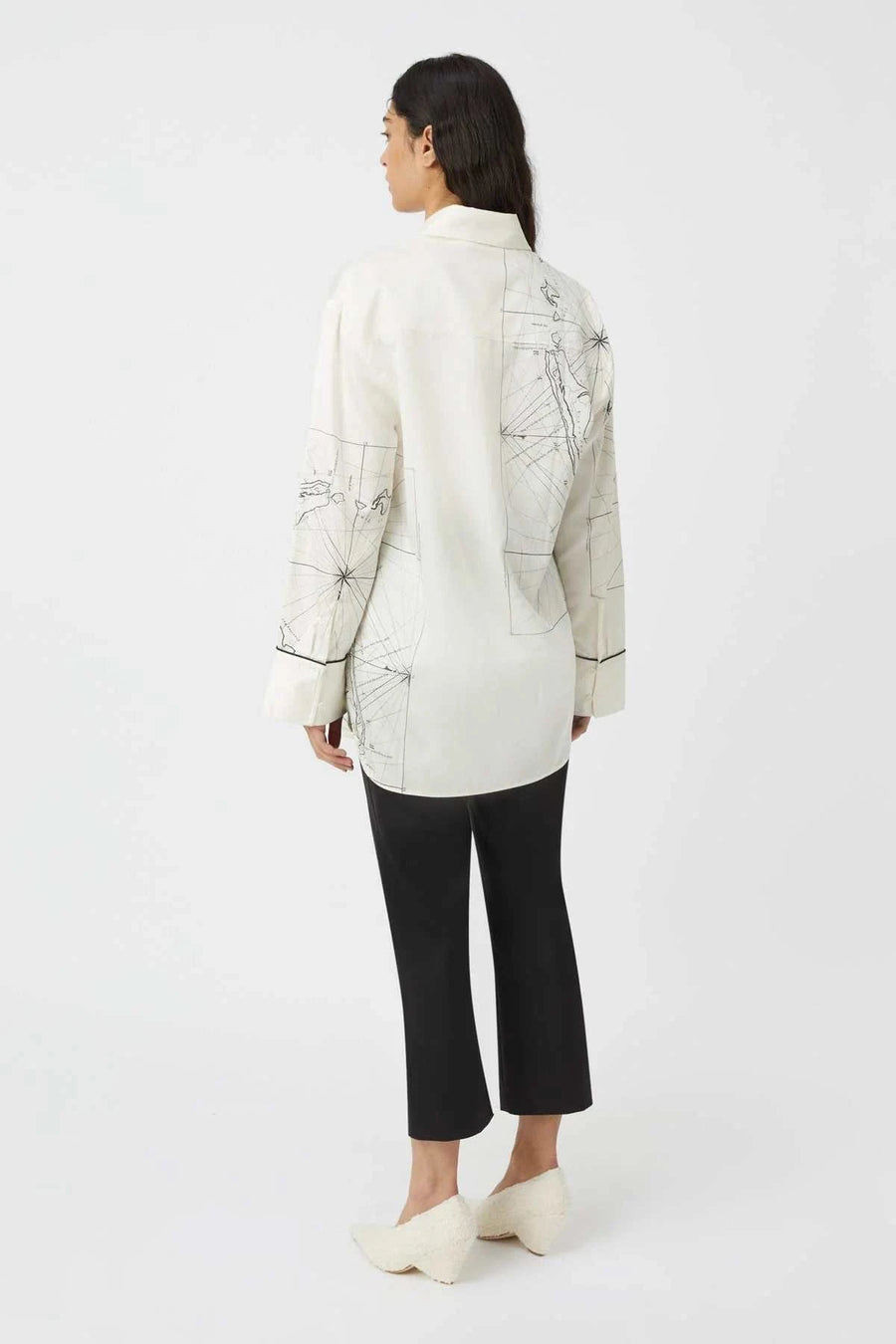 Camilla and Marc Laguna Shirt Cream Map Print