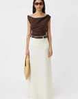 Camilla and Marc Mara Jersey Cowl Top Chestnut Brown