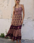 Spell Chateau Quilted Strappy Maxi Dress Grape