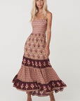 Spell Chateau Quilted Strappy Maxi Dress Grape