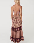 Spell Chateau Quilted Strappy Maxi Dress Grape