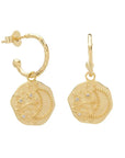 Murkani Night Sky Pendant Hoop Earrings Gold