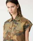 Bassike Camo Zip Front Dress Camo Print