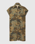 Bassike Camo Zip Front Dress Camo Print