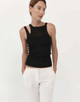 Agni Double Layer Knit Singlet Black