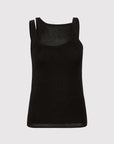 Agni Double Layer Knit Singlet Black