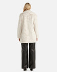 Ena Pelly Minimalist Faux Fur Jacket Bone