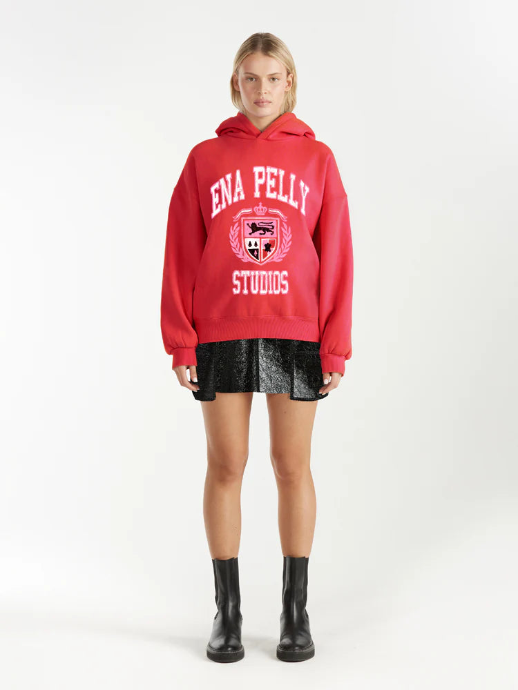 Ena Pelly Brooke Oversized Hoodie Poppy Red