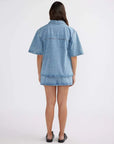 Reese Oversized Denim Shirt Mid Blue